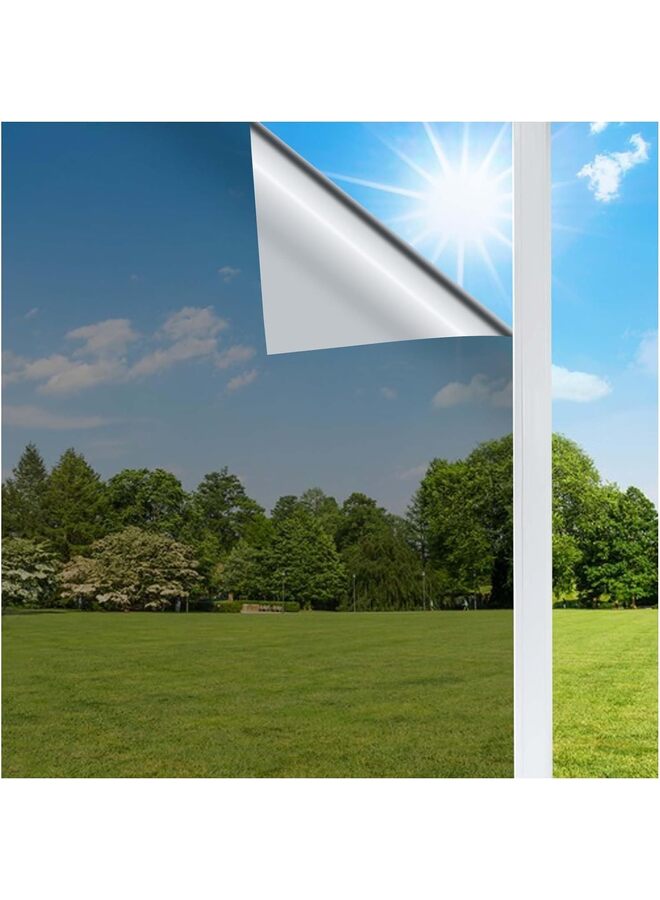 يُسلِّم فيلم عازل للحرارة، عاكس أحادي الاتجاه، غير لاصق، يلتصق بالنوافذ، يتحكم في الحرارة، يحجب أشعة الشمس، يقلل الوهج، قابل للإزالة، مناسب للمنازل والمكاتب، أسود اللون - Image 1